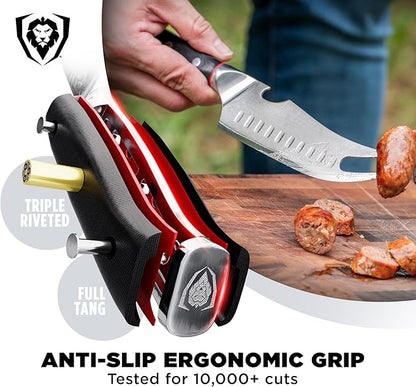 Dalstrong Pitmaster BBQ & Meat Knife - 8 inch - Shogun Series ELITE - Forked Tip & Bottle Opener - Japanese AUS-10V Super Steel Kitchen Knife - G10 Handle - Razor Sharp - w/Sheath