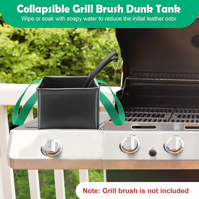 Collapsible Grill Brush Water Bucket, AHIER Dunk Tank for Grill Brush Heads for Stainless-Steel Grates((No Grill Brush)