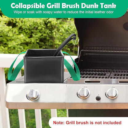 Collapsible Grill Brush Water Bucket, AHIER Dunk Tank for Grill Brush Heads for Stainless-Steel Grates((No Grill Brush)