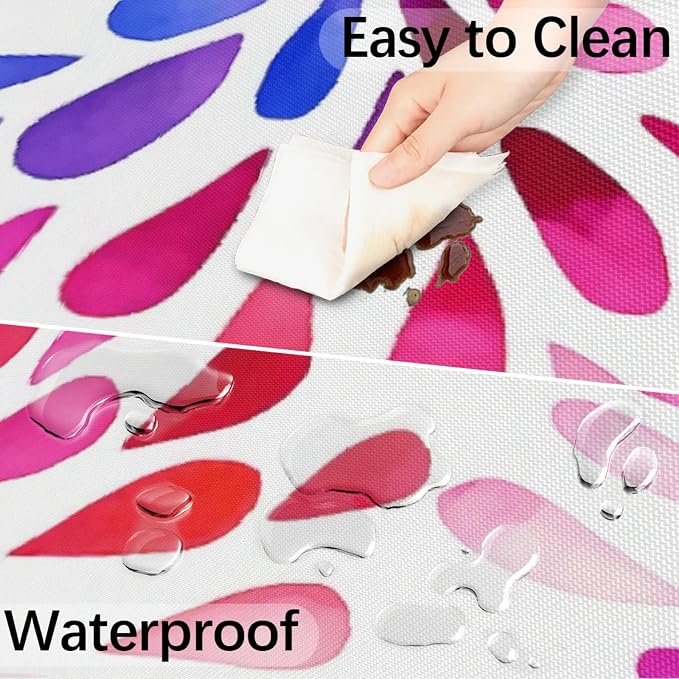 Fitted Round Tablecloth with Umbrella Hole and Zipper Spring or Summer Floral Outdoor Elastic Table Cloth 45"-56" Oil-Proof Waterproof Patio Table Cover for Picnic Party
