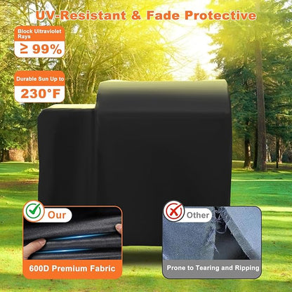 Grill Cover for Deck Boss 590 & RT-590 Wood Pellet Grill, Heavy Duty Waterproof UV Resistant Offset Smoker Cover for Rec Tec RT-590 Grill, Outdoor BBQ Cover