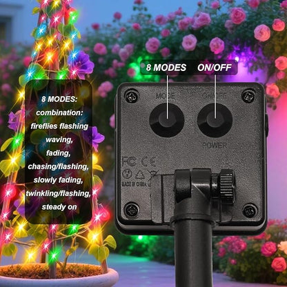 VOOKRY 4 Pack 10 Strands 200 LEDs Solar Fairy Lights Outdoor Waterproof, Solar Powered String Lights 8 Modes DIY Watering Can Lights for Party Wedding Patio Yard Garden Tree Decorations(Multicolor)