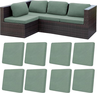 8Pcs Patio Cushion Covers, Outdoor Stretch Cushion Covers, Washable | Stretch Fit, Replacement, Washable and Reusable Furniture Protectors, Fits most patio furniture cushion covers, Cover Only