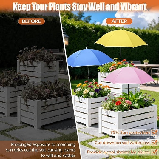Tryly Plant Umbrellas for Outdoor Plants, Garden Umbrella Shade for Potted Plants and Garden Beds, Provide Shade to ‌Defend Plants From Blazing Sun