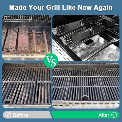 Replacement Parts for Nexgrill 720-0898, Drip Pan Grease Tray, Grill Heat Plates, Burner Tubes and Igniter, Grill Grates for Nexgrill 720-0898 Deluxe 6 Burner Gas Grill
