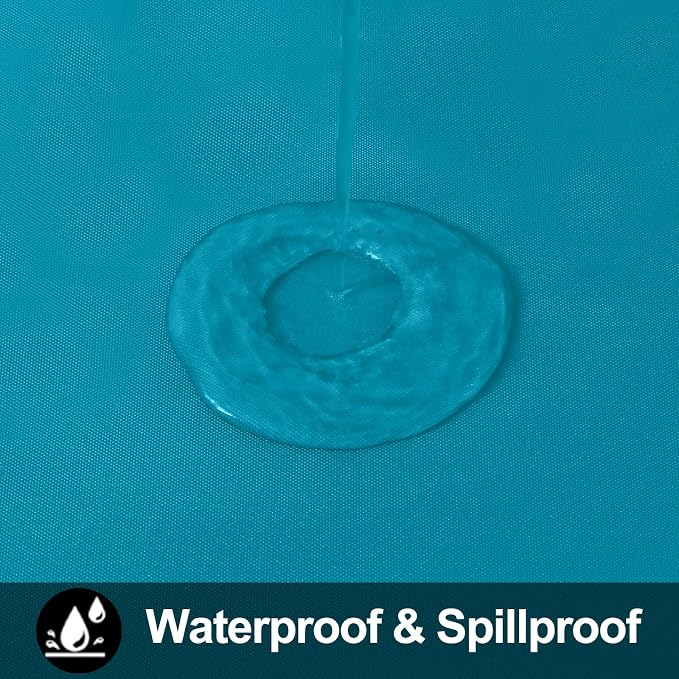 Smiry Rectangle Table Cloth 54x78 Inch, Waterproof Wipeable Vinyl Tablecloths Protector, Oil Spill Proof Plastic Table Cover for Dining, Picnic, Camping, Outdoor, Turquoise
