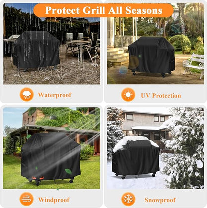 Grill Cover for Gas Griddle, Flat Top Grill, BBQ Grill-86x28x48in | 86inch Outdoor BBQ Cover Waterproof for Flat Top BBQ Grills and Smoker Grills