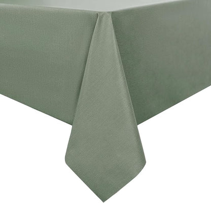 Romanstile 100% Waterproof PVC Tablecloth Square, Oil Spill Proof Stain Resistant Vinyl Table Cloth, Wipe Clean Plastic Table Covers for Kitchen/Dining/Parties - 54 x 54 Inch, Sage Green