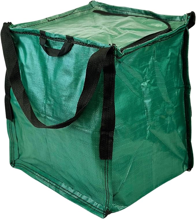 DURASACK 22-Gallon Zipper Top Heavy Duty Storage Tote Bags, Single, Green | Rugged Woven Polypropylene Moving Bag, Reusable Self-Standing Design, Holds up to 500 Pounds
