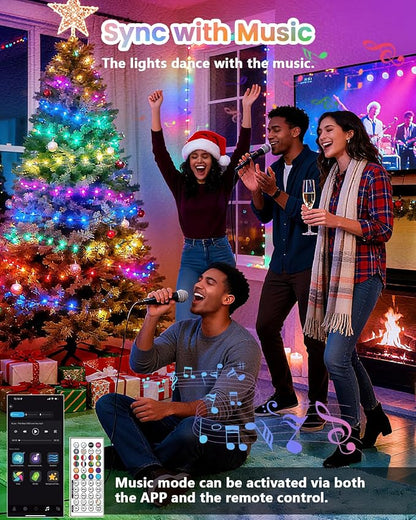 OZS 200LED Smart Color Changing Fall String Lights | 82FT App Controlled Orange Lights, Waterproof RGB LED String Lights with Remote & Timer, Music Sync Multiple Modes Indoor Outdoor for Fall Decor