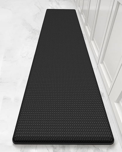 Color&Geometry Anti Fatigue Cushion Kitchen Mat for Floor -17"x59",Easy Clean, Water & Oil Proof, Anti Slip, Foam Rubber Runner Rug for Front Sink Comfort Standing,Black