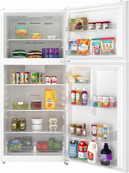 KoolMore 30 Inch 20 Cu Ft Top Freezer Refrigerator, White, Freestanding Full Size Fridge Freezer for Home Kitchen or Garage