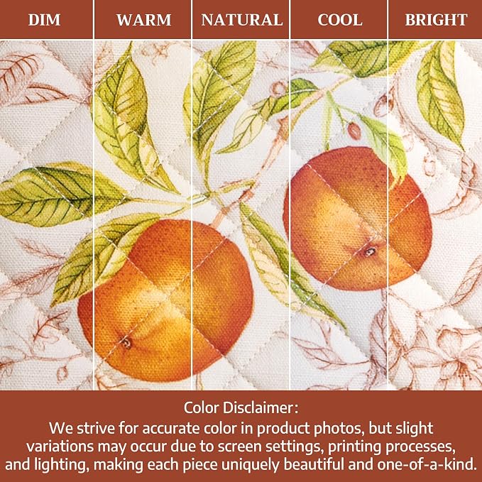 Maison d' Hermine Pot Holders 100% Cotton Potholders (8" x 8", Pack of 1) | Heat Resistant Hot Pads with Loop BBQ Cooking Baking Hotel Kitchen Handling Hot Pans Thanksgiving Christmas - Vintage Harvest