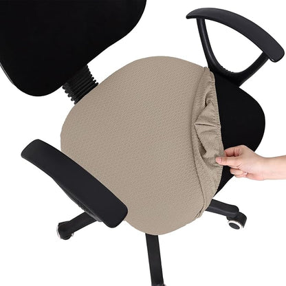 Smiry Office Computer Chair Seat Covers for Desk, Anti-dust Protector | Stretch Jacquard Removable Washable Desk Chair Seat Cushion Protectors, Taupe