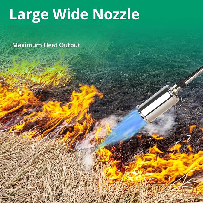 Sondiko Big Flame Propane Torch Head Kit, Weed Torch, Heavy Duty Blow Torch Detachable Propane Weed Torch with High Output for Garden Stumps Wood Ice Snow Roofing(Black & Red)