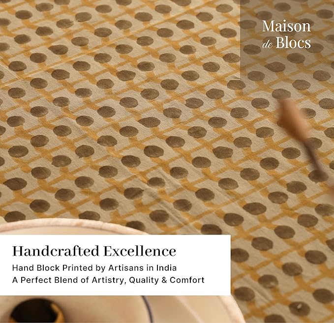 100% Cotton Hand Block Printed, Tablecloth for Kitchen, Dining, Table Cover for Parties, Chritmas, Weddings, Barbecues and Summer picnics Table Cloth