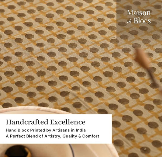 100% Cotton Hand Block Printed, Tablecloth for Kitchen, Dining, Table Cover for Parties, Chritmas, Weddings, Barbecues and Summer picnics Table Cloth