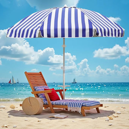 Northroad 8ft Large Beach Umbrella w/Sand Anchor Vent Tilt, Heavy Duty High Wind Patio Umbrellas w/Carry Bag,UV 50+ Sun Protection Portable Sunshade Umbrellas for Garden Pool Backyard