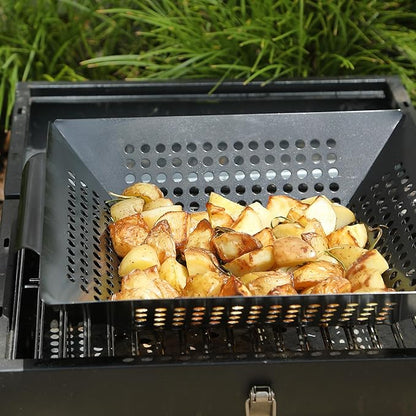 UNCO- Large Grill Basket, 13.6" x 12", Grill Baskets for Outdoor Grill Vegetables