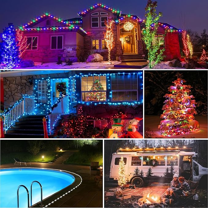 Nazuwke 99FT Solar Rope Lights Outdoor Waterproof, 300 LED String Light USB & Solar Powered with Remote Control, 18 Colors Changing Fairy Tube Lighting for Outside Indoor Patio Pool Christmas Decor
