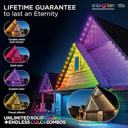 Enbrighten Eternity Permanent Outdoor Lights, 50ft, 32 Lights, Smart (Pack of 2)