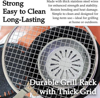 Cuisiland Mini Charcoal Grill, Portable Barbecue - Multipurpose Small Charcoal Grill Stove for Indoor and Outdoor Cooking, Camping, Hiking, Picnics - BBQ Tool Kit with Baking Tray (White)