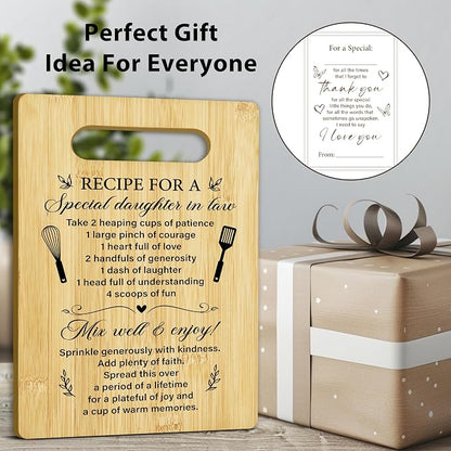 Birthday Gifts for Daughter In Law, Ricepe Bamboo Cutting Board, Charcuterie Board for Kitchen Decor, Funny Christmas Gift from Mother In Law Father In Law -17