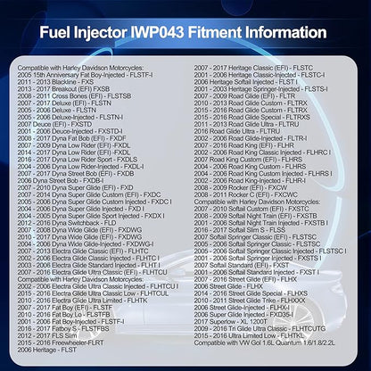 HiSport Fuel Injector IWP043 1PC- Compatible with Harley Davidson VW Ducati Motorcycles Supersport MH900 Monster SS800