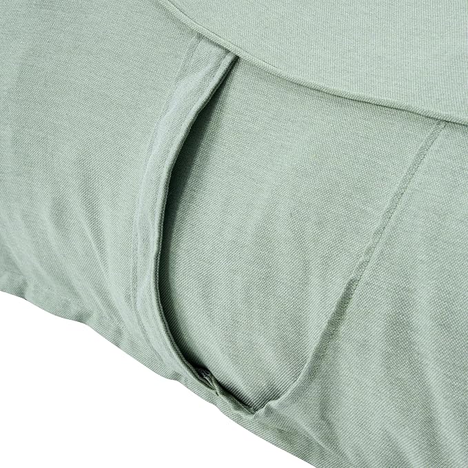 Christopher Knight Home Morton Outdoor Bean Bag Chair Set of 2, Fabric Bean Bag Chair for Adults and Kids, Indoor/Outdoor Sun Lounger with Headrest, Patio Chaise Lounge Chair Set of 2, Mint