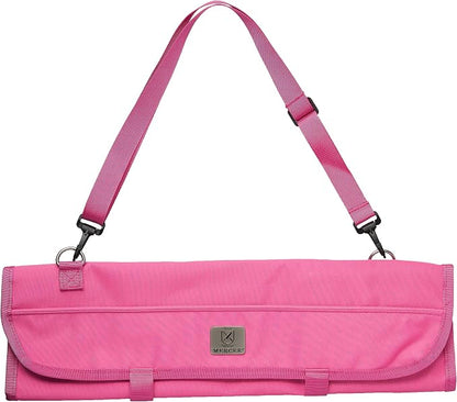 Mercer Culinary 7-Pocket Knife Roll Storage Bag, Pink