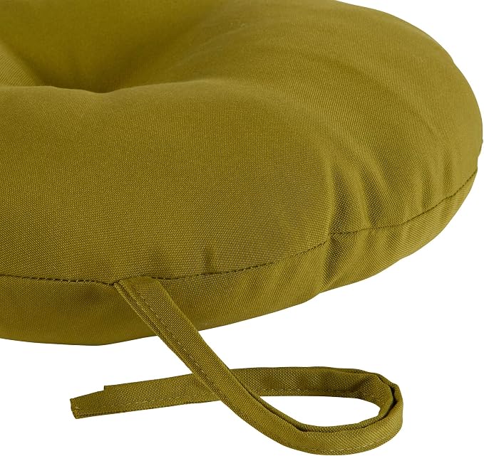 Greendale Home Fashions 15-inch Outdoor Round Bistro Seat Cushion, 2 Count (Pack of 1), Lime