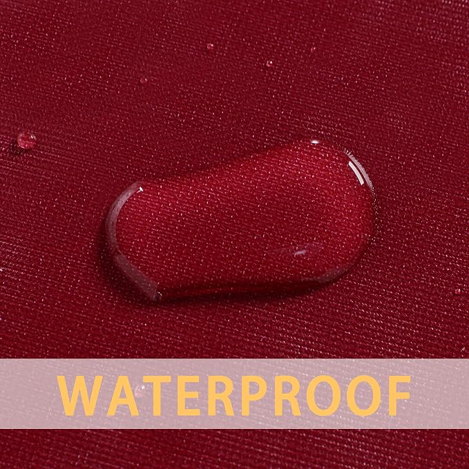 sancua Waterproof Vinyl Tablecloth Table Cloth 60x84 Inch, Burgundy | 100% Oil Spill Proof, PVC Material, Wipe Clean Table Cover for Dining Tables, Buffet Parties and Camping