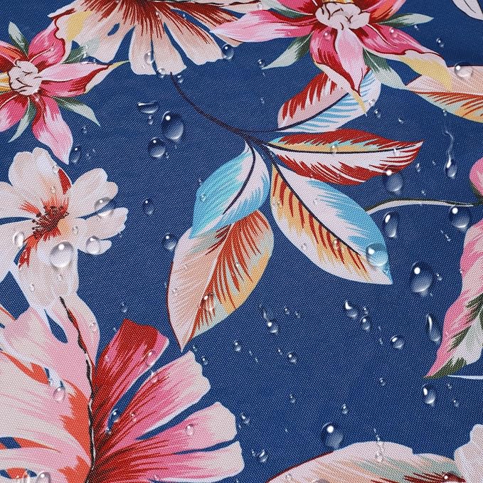 SUQ I OME Outdoor Patio Tablecloth with Umbrella Hole,Garden Tablecloth with Umbrella Hole and Zipper, for Host Backyard Parties, BBQs,Family Gatherings (Blue, 60inch,Zippered)