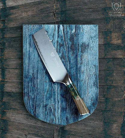 Dalstrong Valhalla 7" Nakiri Knife — Japanese Vegetable Cleaver, 9CR18MOV HC Steel (8–12° Edge), Unique Wood + Resin Handle — For Precision Veg Prep, Asian Cooking & Stir-Fry