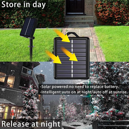 Solar Christmas String Lights, Red White Green 200Led, Outdoor | 2 Pack Total 400Led 144Ft 8 Mode, IP44 Waterproof Outside Fairy Lights for Tree, Garden, Patio, Lawn, Party, Yard Decorations
