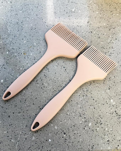 2Pcs Silicone Basting Pastry Brush - Heat Resistant Cooking Brushes Food Brush for Oil, Sauce, BBQ, Baking Outdoor Grill Dishwasher Safe – Pink