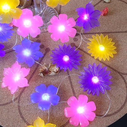 Solar Lights Outdoor Flower String Lights Waterproof Fairy Spring Summer Floral Garden Tree Balcony Yard Fence Plants Decor Night Light 14ft 40 LED.