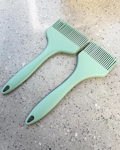 2Pcs Silicone Basting Pastry Brush - Heat Resistant Cooking Brushes Food Brush for Oil, Sauce, BBQ, Baking Outdoor Grill Dishwasher Safe – Green