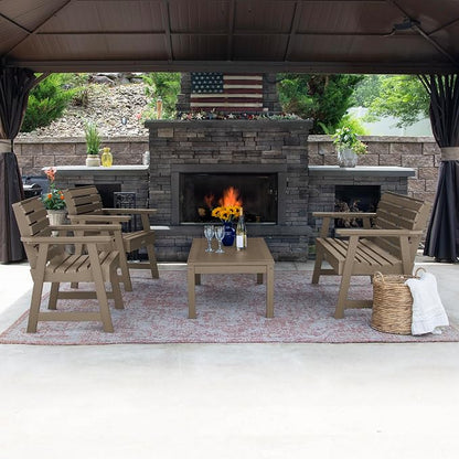 highwood Weatherly 4-Piece Garden Conversation Set, Woodland Brown