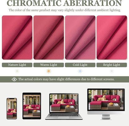 9 Pcs Outdoor Patio Cushions Covers Replacement Sets, Covers Only | 9 Pcs Patio Cushions Covers Replacement UV Resistant, Water Anti-Slip, Heavy-Duty Zippers for 5 Pcs Patio Furniture Set