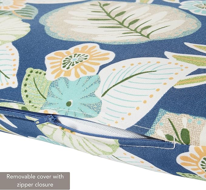 Outdoor Reversible Chaise Lounge Chair Cushion, Magnolia Floral