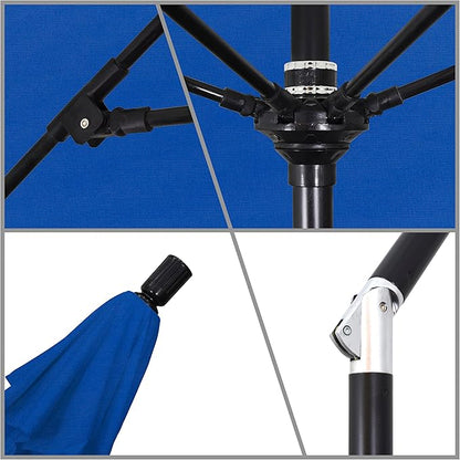 California Umbrella 9' Round Aluminum Pole Fiberglass Rib Market Umbrella