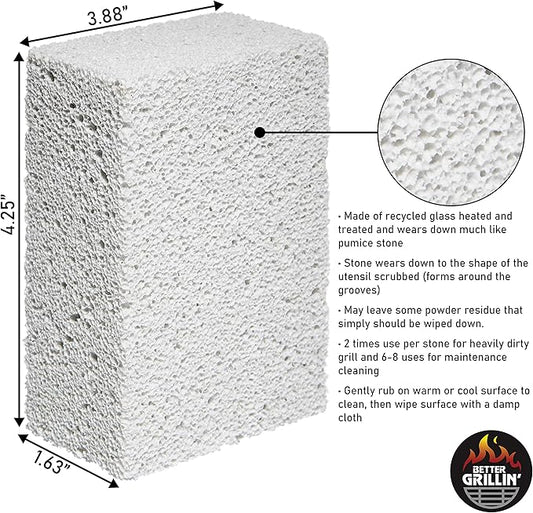 Better Grillin Scrubbin Stone Grill Cleaning Brick Block | Griddle Stone | Grill Stone Cleaning Block | Barbecue Grill Cleaner for BBQ, Griddle, & Racks