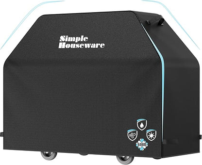 Simple Houseware 60 in. Heavy-Duty BBQ Gas Grill Cover, 600D Polyester Waterproof, Weather-Resistant