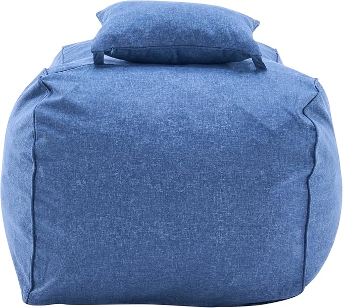 Christopher Knight Home Morton Outdoor Bean Bag Chair Set of 2, Fabric Bean Bag Chair for Adults and Kids, Indoor/Outdoor Sun Lounger with Headrest, Patio Chaise Lounge Chair Set of 2, Navy Blue