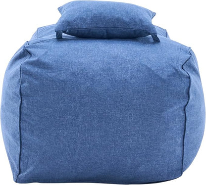 Christopher Knight Home Morton Outdoor Bean Bag Chair Set of 2, Fabric Bean Bag Chair for Adults and Kids, Indoor/Outdoor Sun Lounger with Headrest, Patio Chaise Lounge Chair Set of 2, Navy Blue