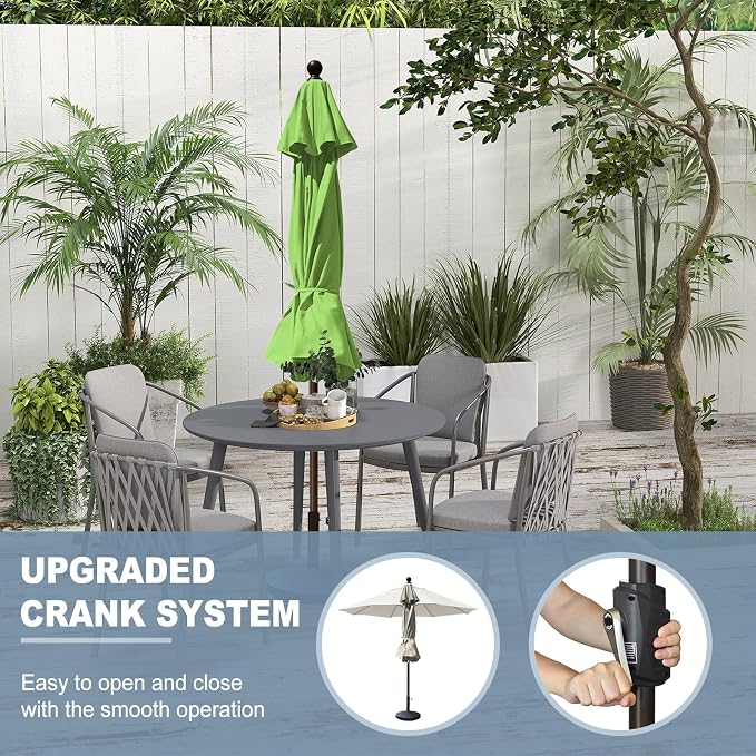EliteShade USA 10-Year-Non-Fading 10Ft Market Patio Umbrella, UPF 50+ UV Protection Performance Sun Umbrella, Heavy Duty Commercial Grade Outdoor Table Umbrella with Crank, Windproof Vented Top for Garden, Pool, Deck and Outdoor Playsets, No Tilt, Maca...