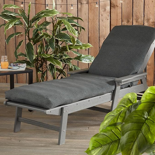 Outdoor Reversible Chaise Lounge Chair Cushion, Graphite