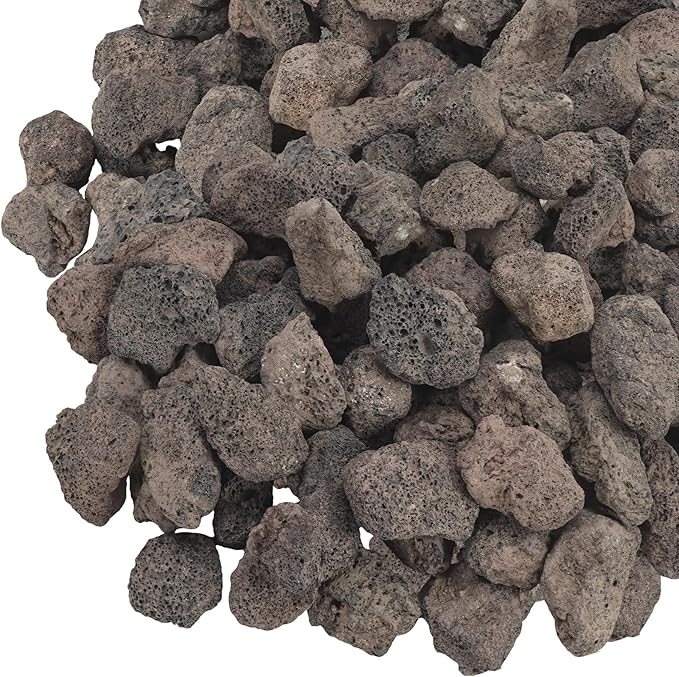 GasSaf 20 Pounds Black Lava Rocks for Fire Pit, Gas Fireplace, Gas Fire Tables, Gas Log Set, Fire Bowls, Decorative Landscaping Rocks for Indoor and Outdoor (1.2-2 Inch)