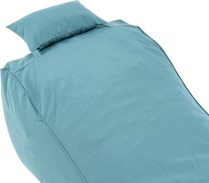 Christopher Knight Home Morton Outdoor Bean Bag Chair Set of 2, Fabric Bean Bag Chair for Adults and Kids, Indoor/Outdoor Sun Lounger with Headrest, Patio Chaise Lounge Chair Set of 2, Teal